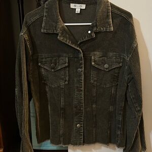 Dark Green Corduroy Shirt Jacket